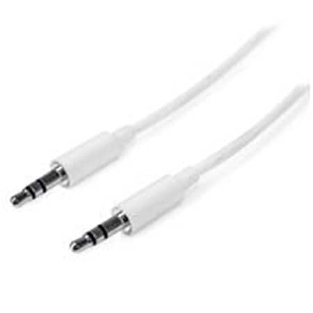 1m Slim 3.5mm Stereo Audio Cable Male To Male Cable, White